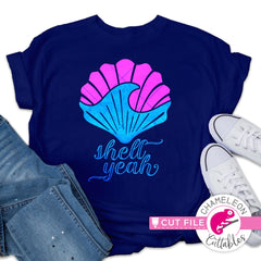 Shell Yeah sea shell wave svg png dxf eps jpeg SVG DXF PNG Cutting File