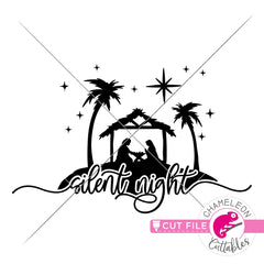 Silent Night Nativity Scene svg png dxf eps jpeg SVG DXF PNG Cutting File