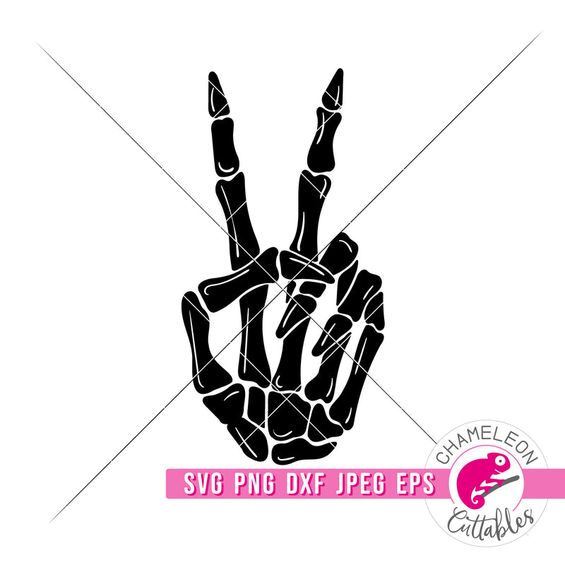 Peace Sign Skeleton Hand Halloween svg png dxf eps jpeg