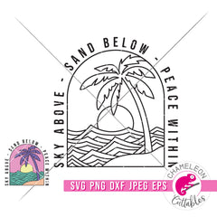 Sky above Sand below Peace within retro Beach svg png dxf eps jpeg SVG DXF PNG Cutting File