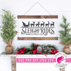 Sleigh Rides Reindeer Sled svg png dxf eps jpeg SVG DXF PNG Cutting File
