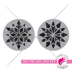 Snowflake Christmas Coasters Laser svg png dxf eps jpeg SVG DXF PNG Cutting File