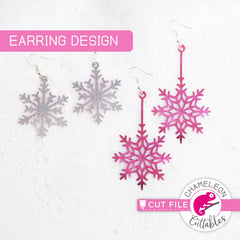 Snowflake Earring Template svg png dxf eps SVG DXF PNG Cutting File