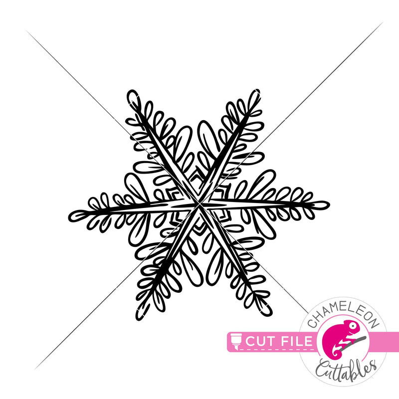 Snowflake Sketch 1 svg png dxf eps jpeg SVG DXF PNG Cutting File