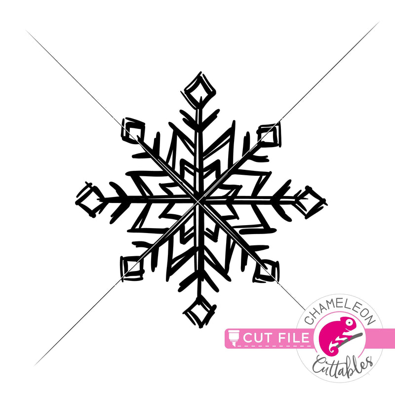 Snowflake Sketch 2 svg png dxf eps jpeg SVG DXF PNG Cutting File