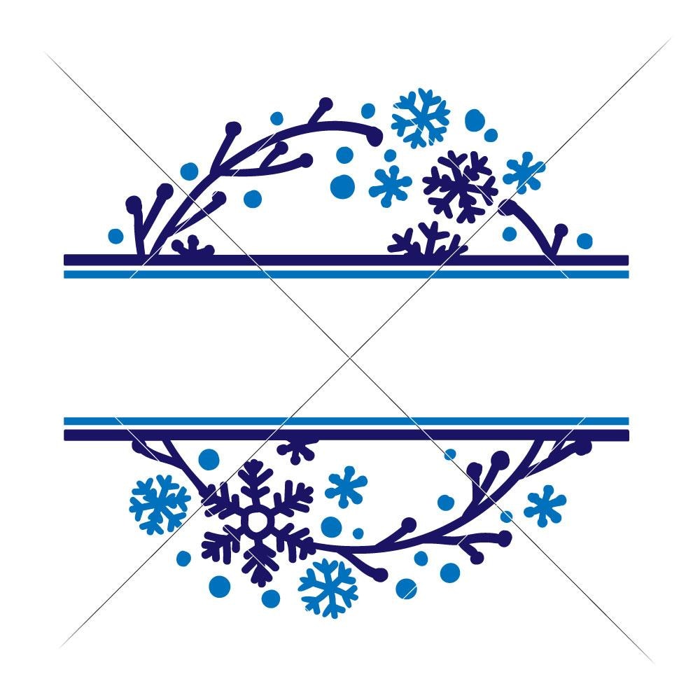 Snowflake split design svg png dxf eps Chameleon Cuttables LLC ...