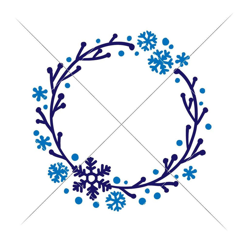 Snowflake Wreath For Monogram Svg Png Dxf Eps Svg Dxf Png Cutting File