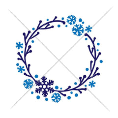 Snowflake Wreath For Monogram Svg Png Dxf Eps Svg Dxf Png Cutting File