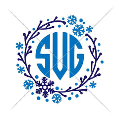 Snowflake Wreath For Monogram Svg Png Dxf Eps Svg Dxf Png Cutting File