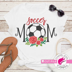 Soccer Mom with Flowers svg png dxf eps SVG DXF PNG Cutting File