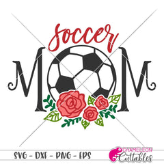 Soccer Mom with Flowers svg png dxf eps SVG DXF PNG Cutting File