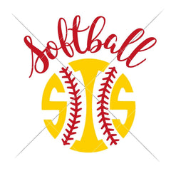 Softball Sis Svg Png Dxf Eps Svg Dxf Png Cutting File