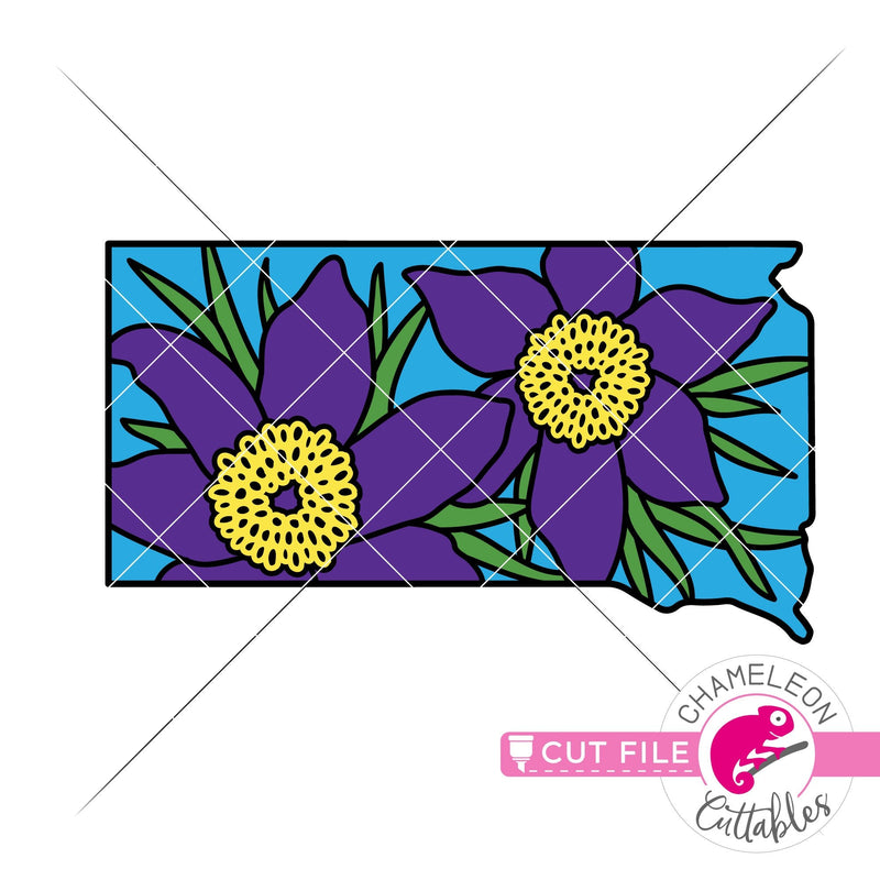 South Dakota state flower Pasque layered svg png dxf eps jpeg SVG DXF PNG Cutting File