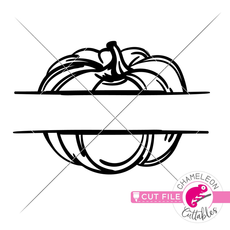 Split Pumpkin sketch svg png dxf eps jpeg SVG DXF PNG Cutting File