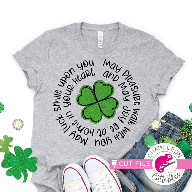 St. Patrick’s Day lucky clover circle svg png dxf eps jpeg SVG DXF PNG Cutting File