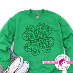 St. Patrick’s Day lucky clover sketch svg png dxf eps jpeg SVG DXF PNG Cutting File