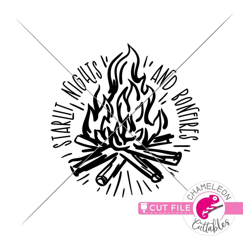 Starlit Nights and Bonfires svg png dxf eps jpeg SVG DXF PNG Cutting File