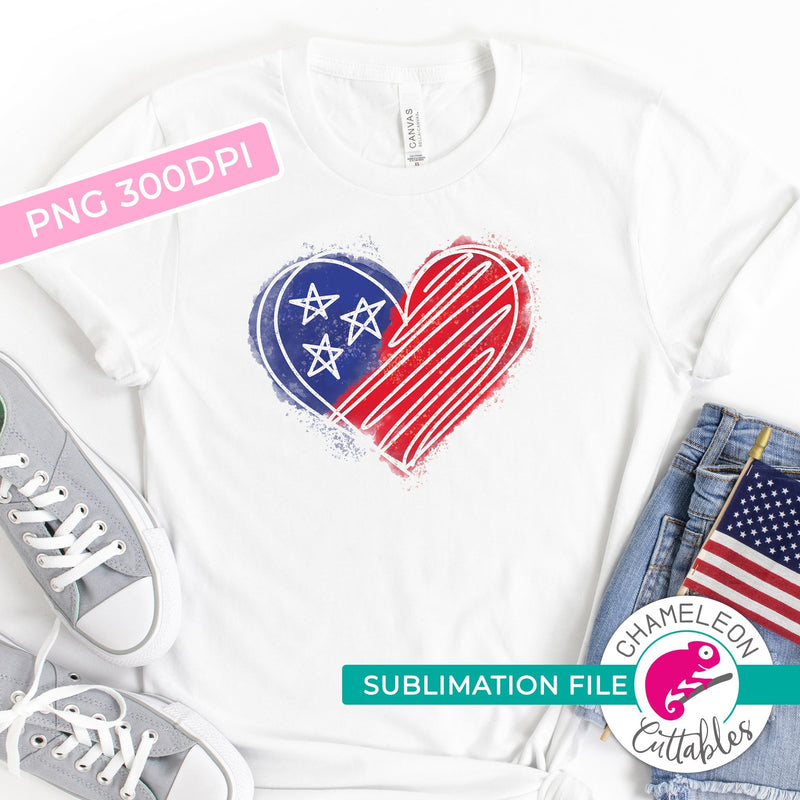Sublimation design American Heart 4th of July PNG file Sublimation PNG