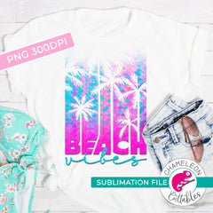 Sublimation design Beach vibes with mermaid scales PNG file Sublimation PNG