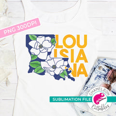 Sublimation design Louisiana state flower magnolia watercolor PNG file Sublimation PNG