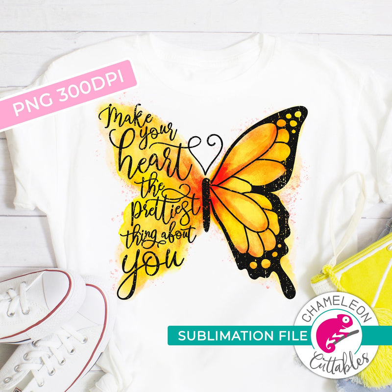 Sublimation design Make your heart the prettiest thing about you orange PNG file Sublimation PNG