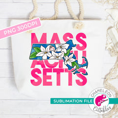 Sublimation design Massachusetts state flower mayflower pink watercolor PNG file Sublimation PNG