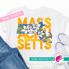 Sublimation design Massachusetts state flower mayflower yellow watercolor PNG file Sublimation PNG