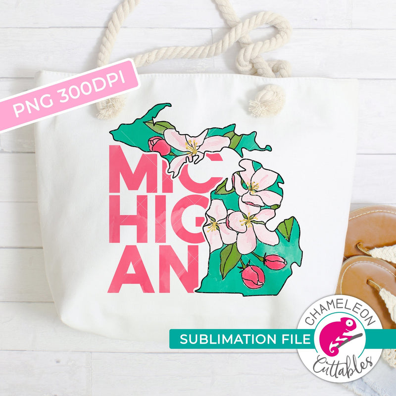 Sublimation design Michigan state flower apple blossom watercolor PNG file Sublimation PNG