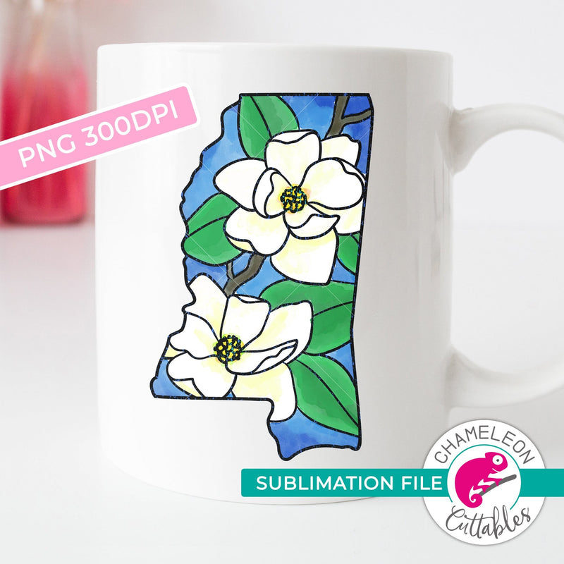 Sublimation design Mississippi state flower magnolia watercolor PNG file Sublimation PNG