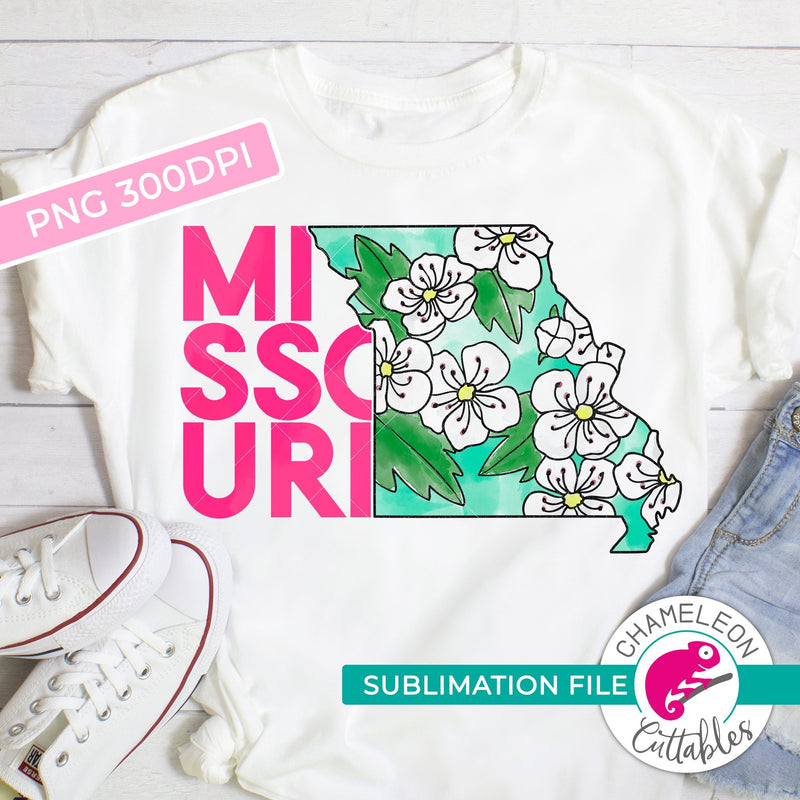 Sublimation design Missouri state flower hawthorn pink watercolor PNG file Sublimation PNG