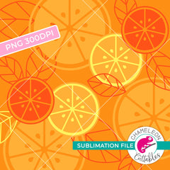 Sublimation design orange slice and citrus pattern PNG file Sublimation PNG