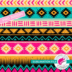 Sublimation design seamless Aztec pattern pink watercolor PNG file Sublimation PNG