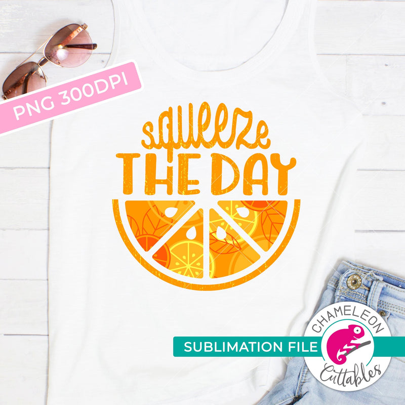 Sublimation design squeeze the day orange lemon citrus pattern PNG file Sublimation PNG