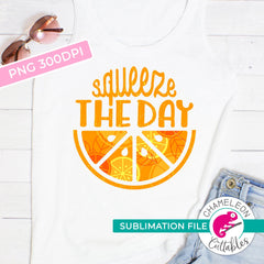 Sublimation design squeeze the day orange lemon citrus pattern PNG file Sublimation PNG