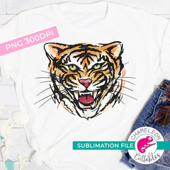 Sublimation design Tiger Watercolor King of the jungle PNG file Sublimation PNG