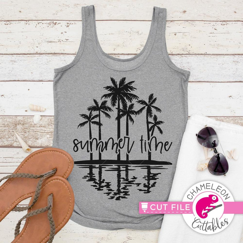 Summer Time Palm Trees svg png dxf eps SVG DXF PNG Cutting File