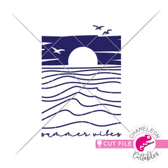 Summer vibes ocean sunset beach svg png dxf eps jpeg SVG DXF PNG Cutting File