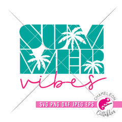 Summer Vibes Retro 80's Beach svg png dxf eps jpeg