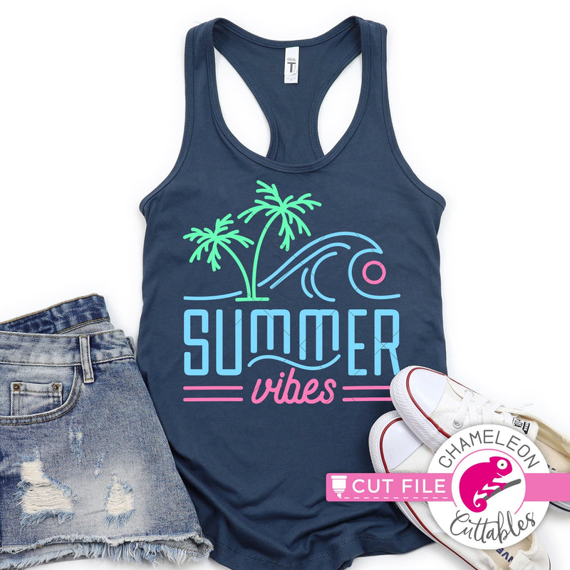 Summer Vibes Retro svg png dxf eps jpeg SVG DXF PNG Cutting File