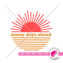 Sunny Days Ahead Sun Ocean Circle svg png dxf eps jpeg