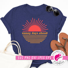 Sunny Days Ahead Sun Ocean Circle svg png dxf eps jpeg