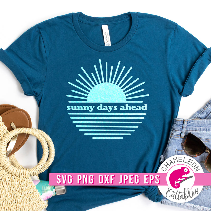 Sunny Days Ahead Sun Ocean Circle svg png dxf eps jpeg