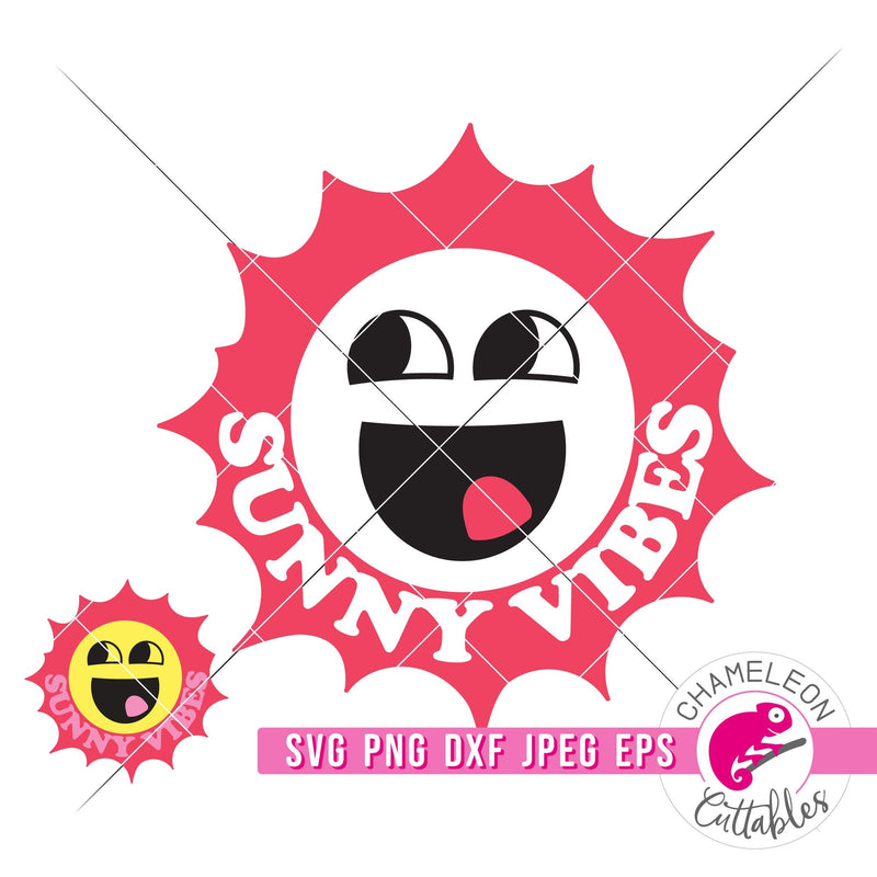 Sunny Vibes Retro Sun svg png dxf eps jpeg SVG DXF PNG Cutting File