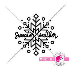 Sweater Weather Snowflake svg png dxf eps jpeg SVG DXF PNG Cutting File