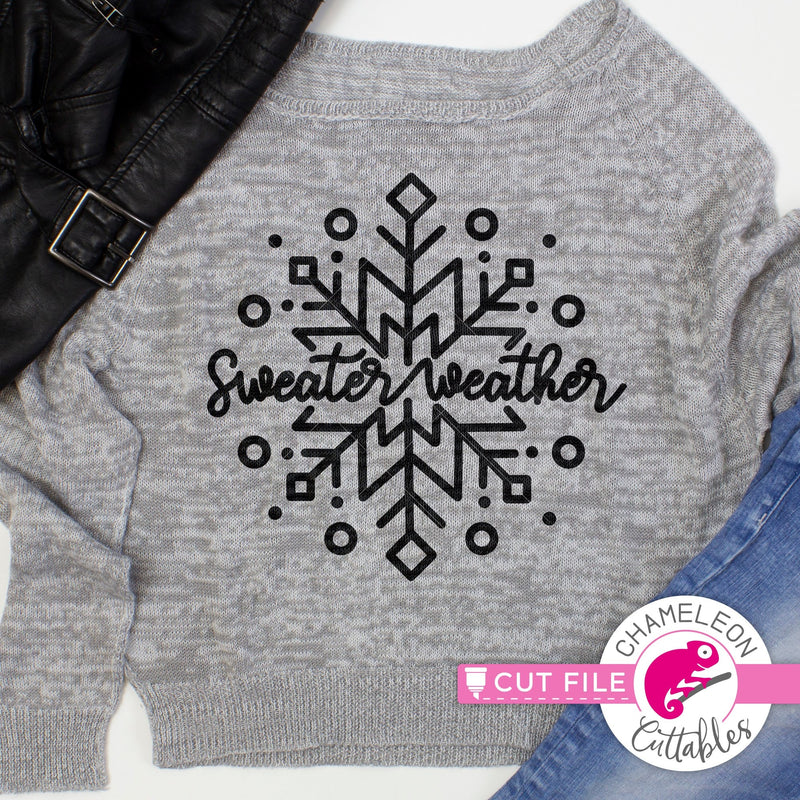 Sweater Weather Snowflake svg png dxf eps jpeg SVG DXF PNG Cutting File