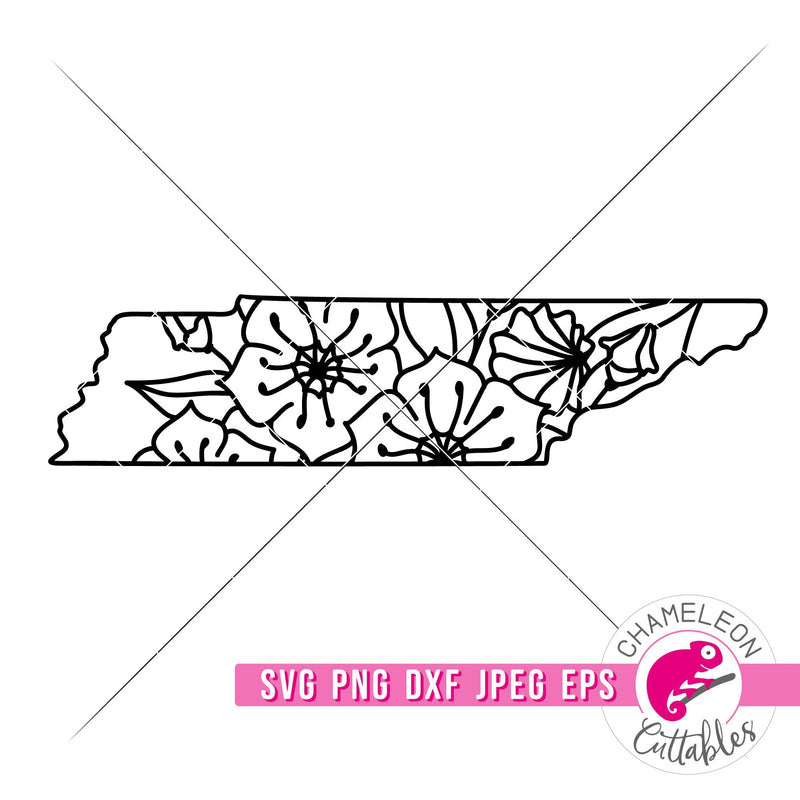 Tennessee Mountain Laurel outline svg png dxf eps jpeg SVG DXF PNG Cutting File
