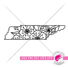 Tennessee Mountain Laurel outline svg png dxf eps jpeg SVG DXF PNG Cutting File