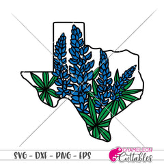 Texas Bluebonnets Layered Svg Png Dxf Eps Svg Dxf Png Cutting File