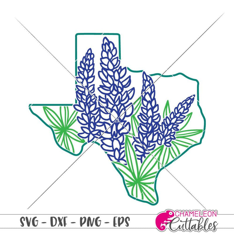 Texas Bluebonnets Separated Svg Png Dxf Eps Svg Dxf Png Cutting File