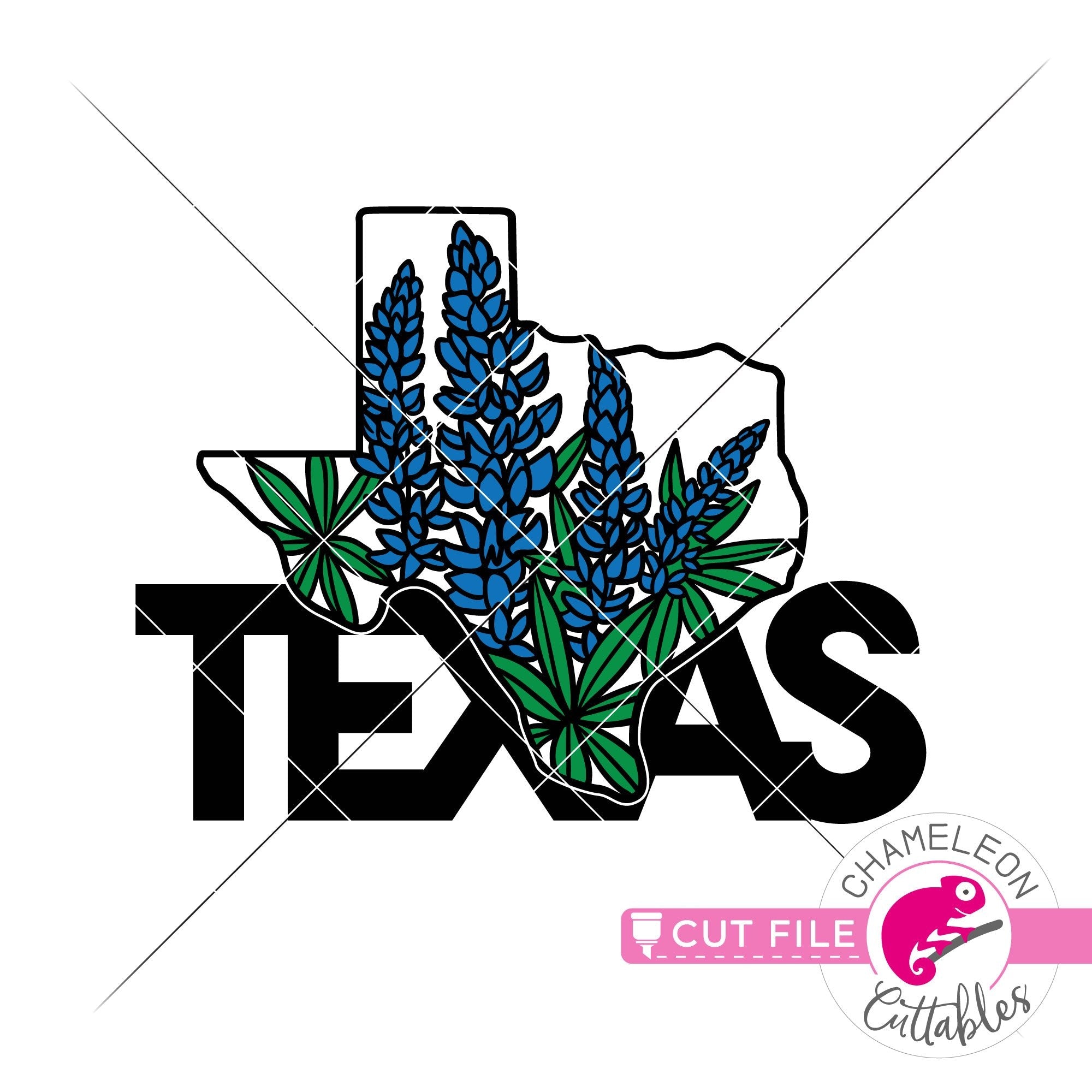 Glowforge State Flower Keychain Texas - Bluebonnets